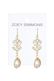 Freshwater Pearl & Lotus Drop Earrings - GF
