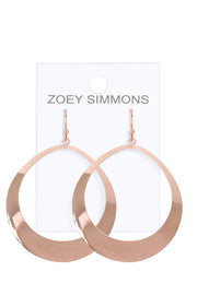 Rose Gold Statement Teardrop Dangle Earrings - SF