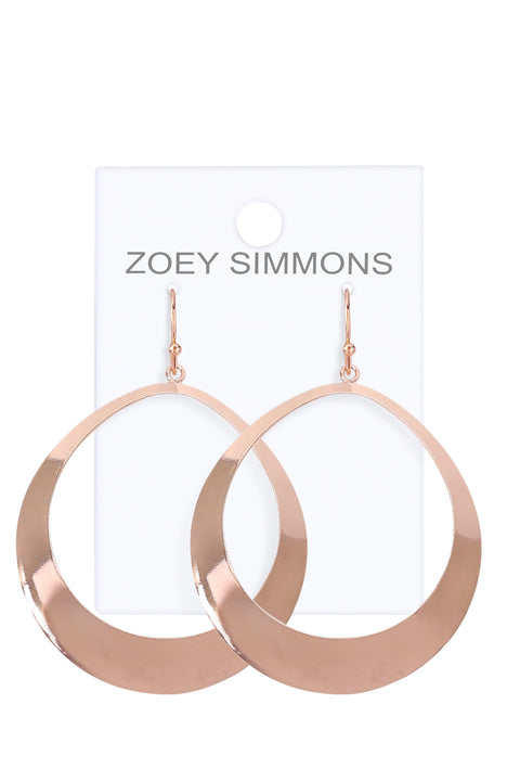 Rose Gold Statement Teardrop Dangle Earrings - SF
