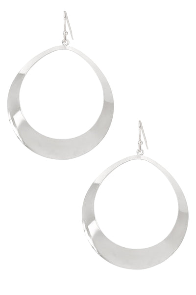 Silver Tone Statement Teardrop Dangle Earrings - SF