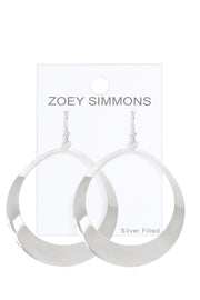 Silver Tone Statement Teardrop Dangle Earrings - SF