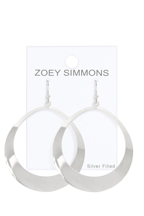 Silver Tone Statement Teardrop Dangle Earrings - SF