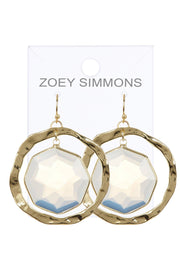 Moonstone Crystal Orbit Earrings In Gold - GF