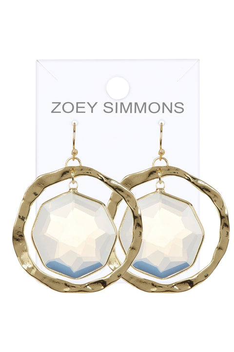 Moonstone Crystal Orbit Earrings In Gold - GF