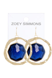 London Blue Crystal Orbit Earrings In Gold - GF