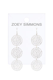 Filigree Pattern Daisy Drop Earrings - SF