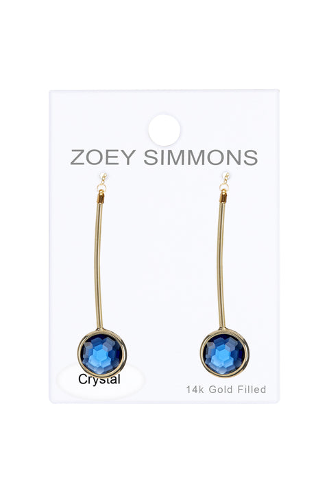 London Blue Crystal Threader Drop Earrings - GF