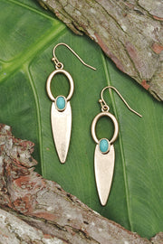 Amazonite Geometric Drop Earrings - GF