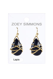 Lapis Wrapped Earrings In Gold - GF