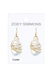 Moonstone Crystal Wrapped Earrings In Gold - GF