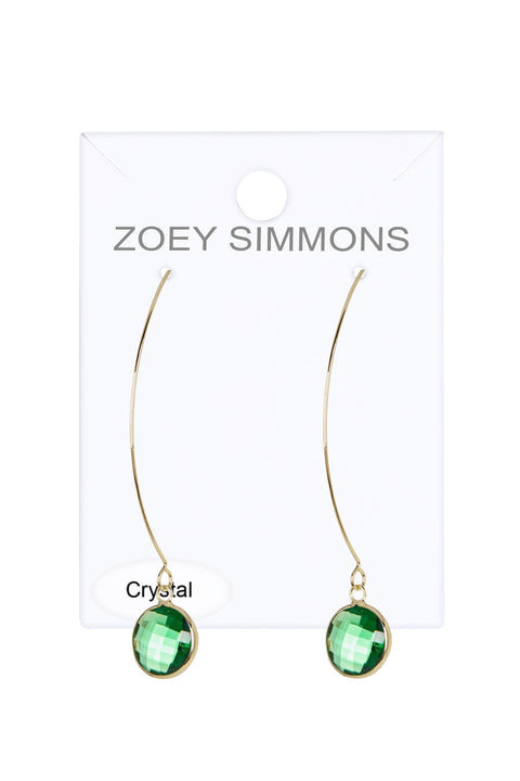 Emerald Crystal Hoop Earrings In Gold - GF