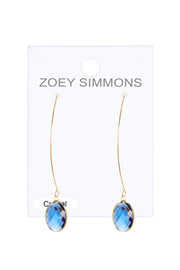 London Blue Crystal Hoop Earrings In Gold - GF