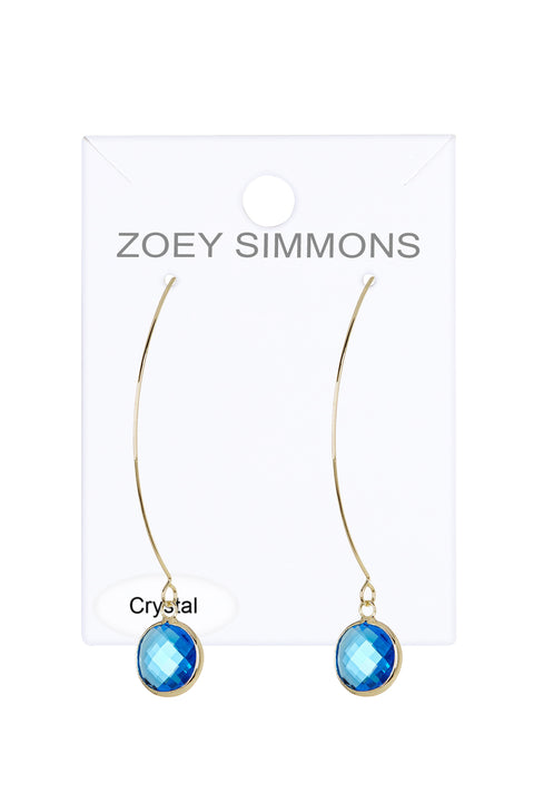 Swiss Blue Crystal Hoop Earrings In Gold - GF