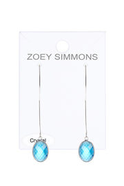 Swiss Blue Crystal Endless Hoop Earrings - SF