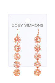 Filigree Disc Earrings In Rose Gold - SF