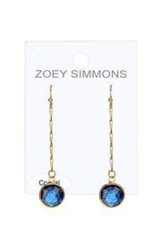 London Blue Crystal Briolettes Olivia Earrings In Gold - GF