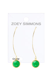 Green Chalcedony Crystal Hoop Earrings In Gold - GF