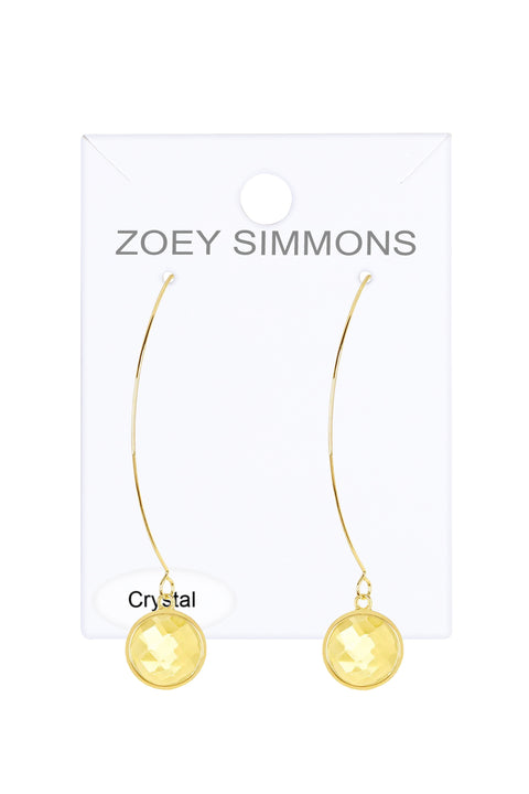 Lemon Crystal Hoop Earrings In Gold - GF