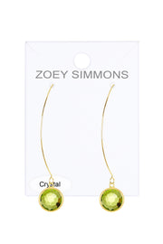 Peridot Crystal Hoop Earrings In Gold - GF