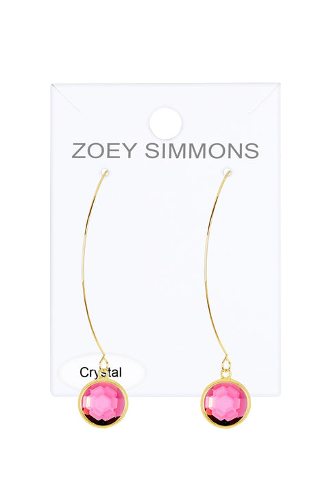 Raspberry Crystal Hoop Earrings In Gold - GF