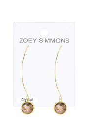 Smoky Crystal Hoop Earrings In Gold - GF