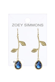 London Blue Crystal Floral Drop Earrings - GF