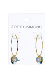 Slide -On Multi Stones Hoop Earrings - GF