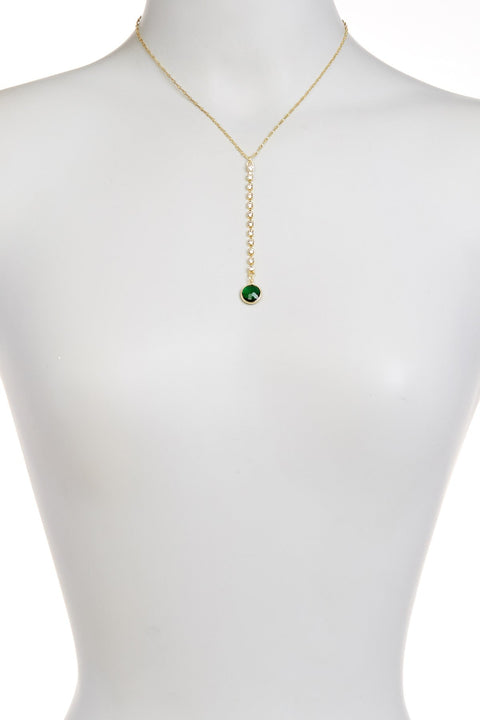Emerald Crystal & Austrian Crystal Y Necklace - GF