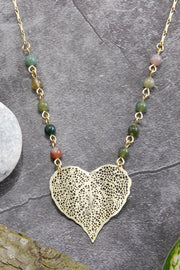 Mixed Jasper Pendant Necklace - GF
