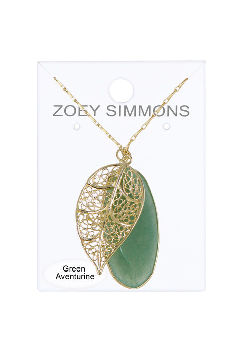 Green Aventurine Pendant Necklace - GF