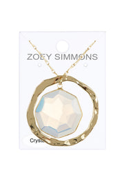 Moonstone Crystal Framed Briolette Orbit Necklace - GF