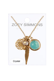 Amazonite Crystal Pendant Necklace - GF