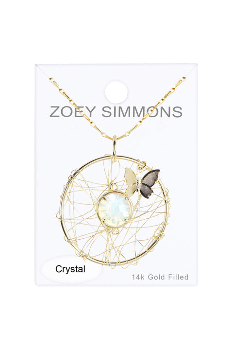 Moonstone Crystal Dreamcatcher Necklace - GF