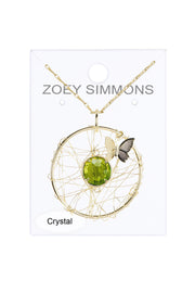 Peridot Crystal Dreamcatcher Necklace - GF