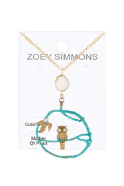 Perched Owl Pendant Necklace - GF