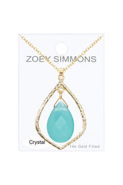 Amazonite Crystal Teardrop Pendant Necklace - GF