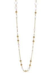 Clear Crystal Long Station Necklace - GF