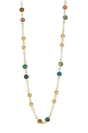 Mixed Jaspber Beads Long Double Wrap Necklace - GF