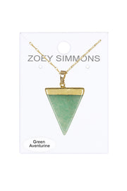 Green Aventurine Triangle Pendant Necklace - GF