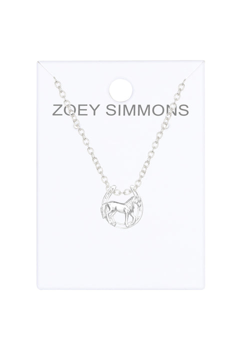 Sterling Silver Horse & Horseshoe Necklace - SS