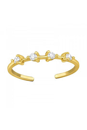 18k Vermeil Adjustable Sparkling Toe Ring with CZ - VM