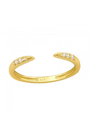 18k Vermeil Adjustable Line Toe Ring with CZ - VM