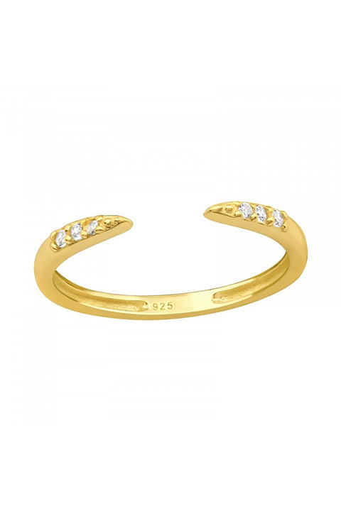 18k Vermeil Adjustable Line Toe Ring with CZ - VM
