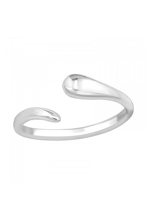Sterling Silver Adjustable Line Toe Ring - SS