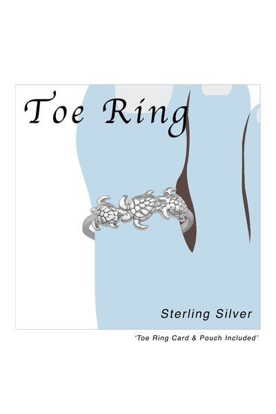 Sterling Silver Turtle Adjustable Toe Ring - SS