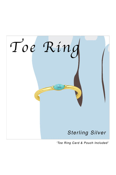 18k Vermeil Adjustable Toe Ring with Imitation Opal - VM