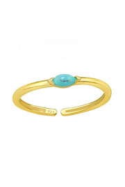 18k Vermeil Adjustable Toe Ring with Imitation Opal - VM