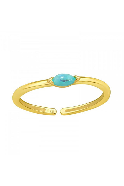 18k Vermeil Adjustable Toe Ring with Imitation Opal - VM