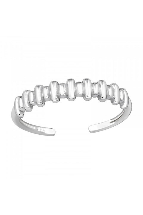 Sterling Silver Adjustable Bars Toe Ring - SS