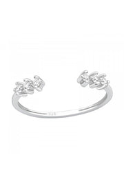 Sterling Silver Adjustable Sparkling Toe Ring with CZ - SS